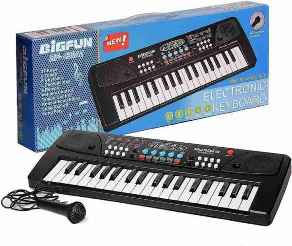 Kids Piano Keyboard with Microphone – 37 Keys Electronic Music Toy for Boys & Girls | Educational Piano with Lights, Sound Effects, Songs | Birthday Gift for Children Ages 3-7