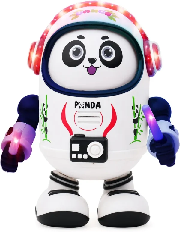 Dancing Space Panda Toy for Kids with Lights & Music – Battery Operated Robot Toy for Boys & Girls | Musical Walking Panda Gift for Toddlers, Babies (White & Black)